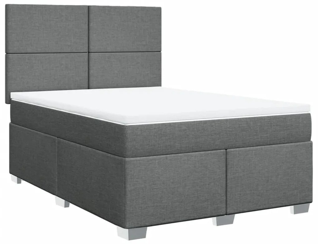 ΚΡΕΒΑΤΙ BOXSPRING ΜΕ ΣΤΡΩΜΑ ΣΚΟΥΡΟ ΓΚΡΙ 140X200 ΕΚ ΥΦΑΣΜΑΤΙΝΟ 3292805