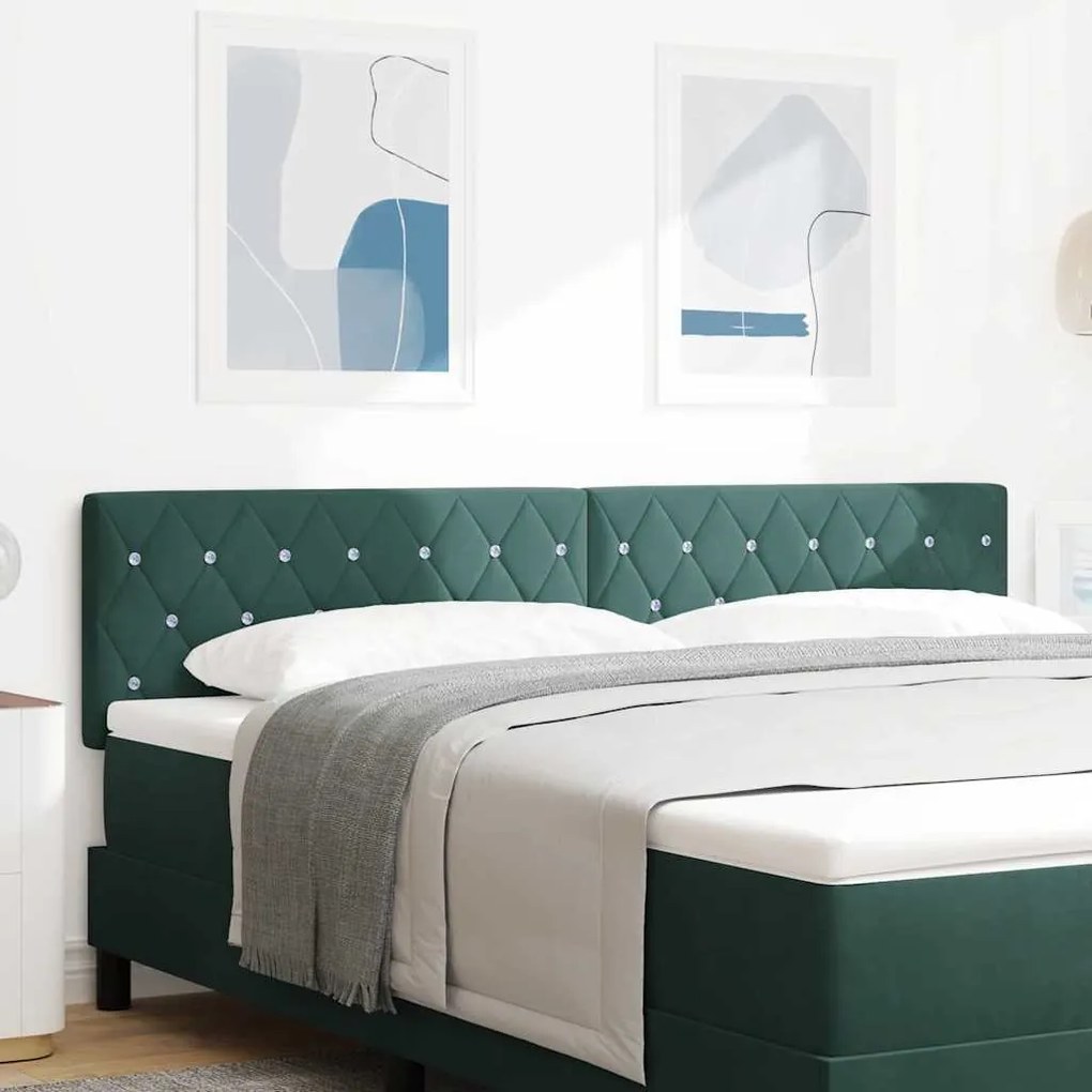 vidaXL Βελούδινο Κεφαλάρι Argyle Σκούρο πράσινο 180 cm Βελούδο