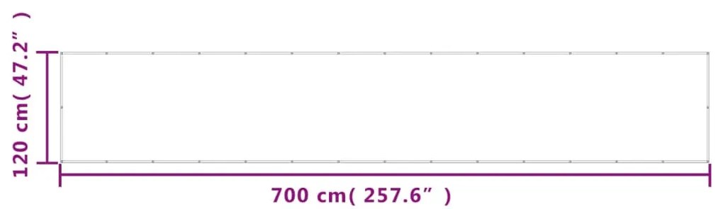 vidaXL Διαχωριστικό Βεράντας Αν.Γκρι 120x700εκ 100% Πολ. Ύφασμα Oxford