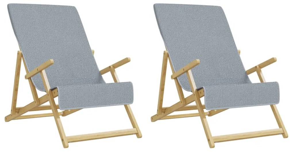 vidaXL Πετσέτες Παραλίας 2 τεμ. Γκρι 60 x 135 εκ. Ύφασμα 400 GSM