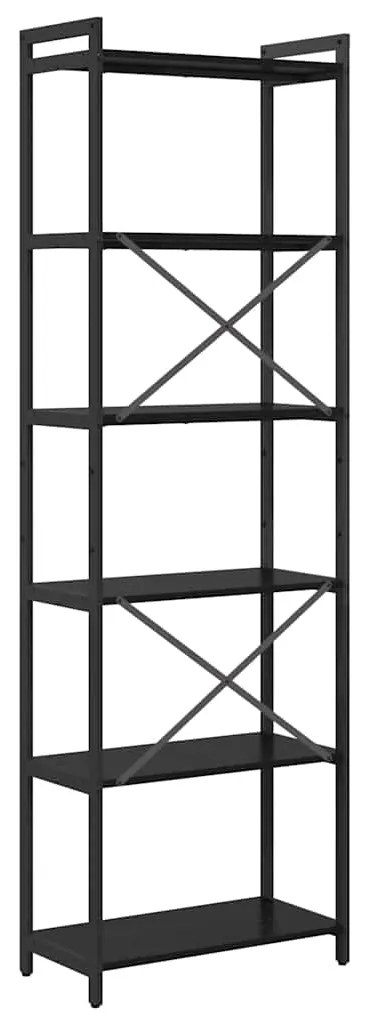 vidaXL Ράφι Βιβλίων Μαύρη Οξυά 40 x 30 x 85 εκ Επεξεργασμένο ξύλο