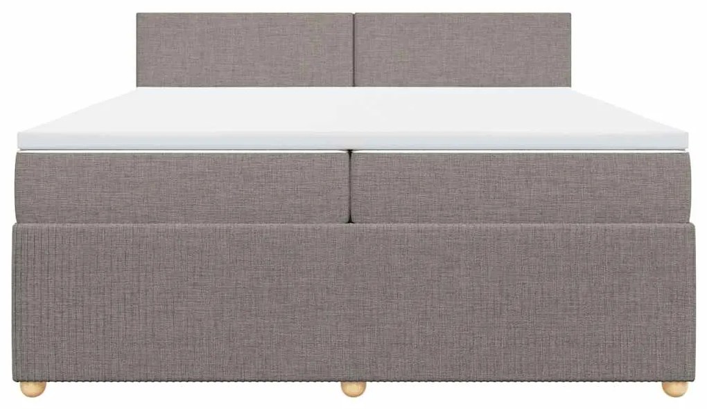vidaXL Κρεβάτι Boxspring με Στρώμα Taupe 200x200 εκ. Υφασμάτινο