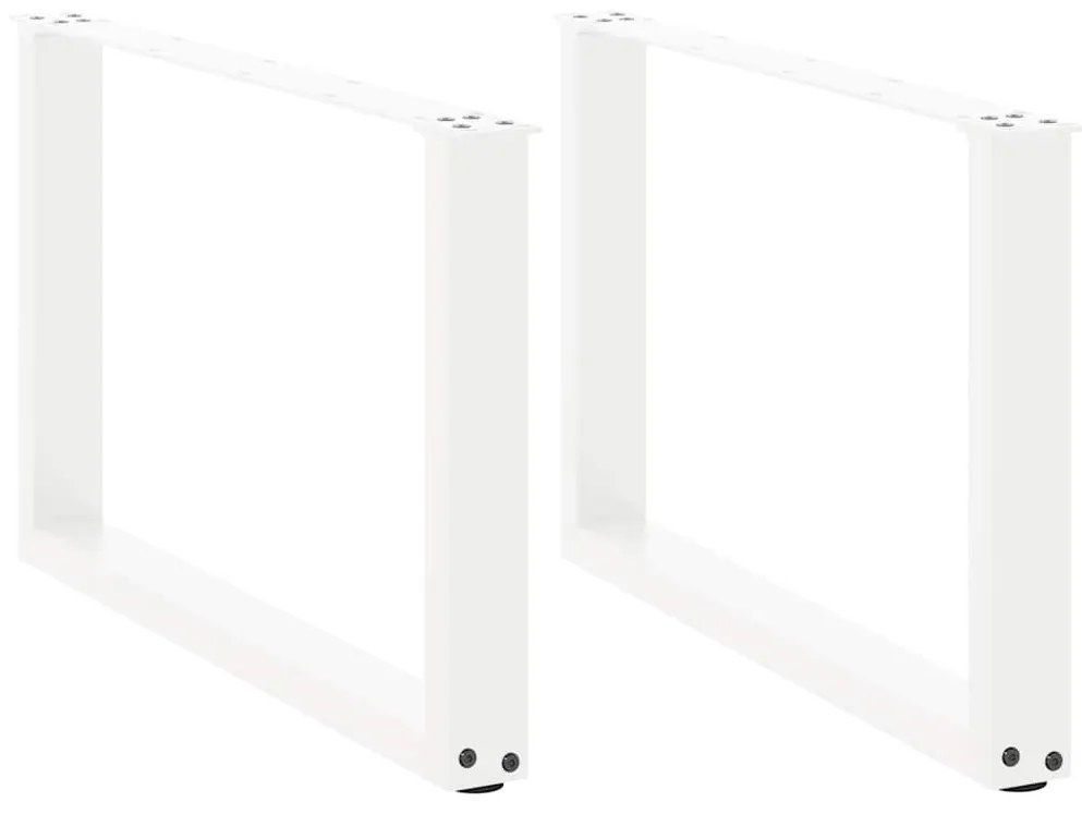 Πόδια Τραπεζιού Σαλονιού σε Σχήμα U 2 τεμ. Λευκά 60x(42-43) εκ. Ατσάλι