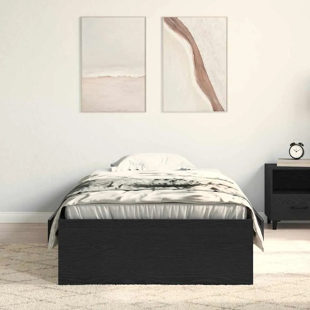 vidaXL Κρεβάτι με Συρτάρια Μαύρη δρυς 90 x 190 cm Επεξεργασμένο ξύλο