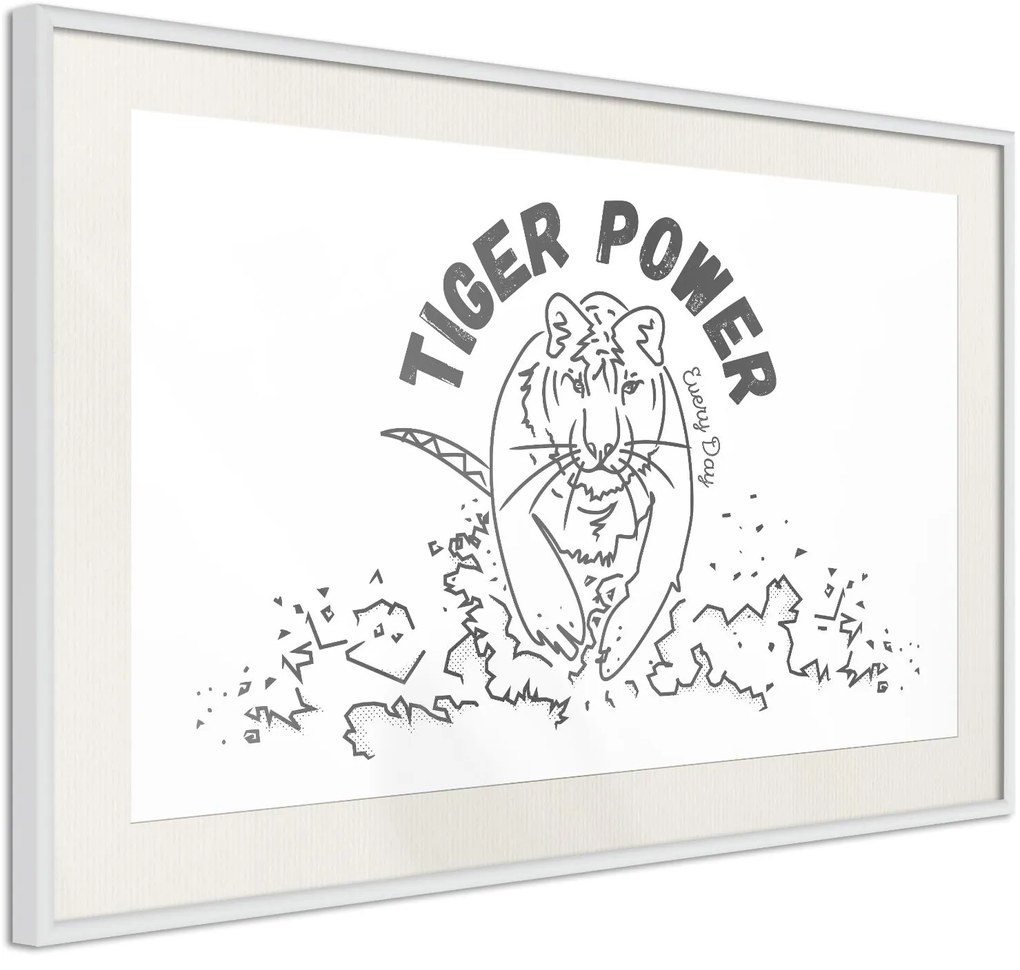 Αφίσα - Inner Tiger - 30x20 - Μαύρο - Με πασπαρτού