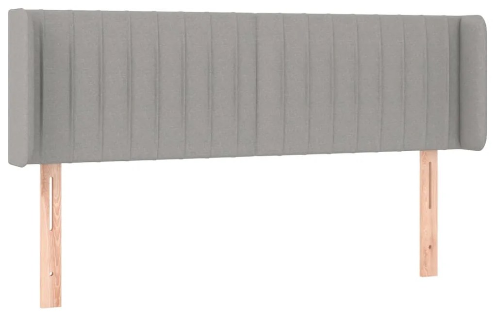 vidaXL Κεφαλάρι με Πτερύγια Ανοιχτό Γκρι 147x16x78/88 εκ. Υφασμάτινο
