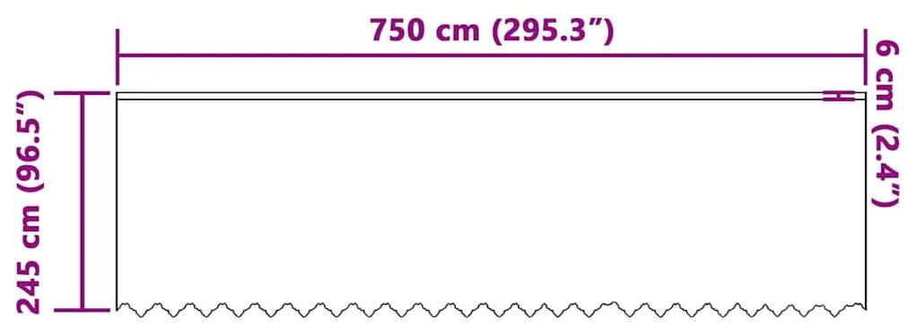 vidaXL Κουρτίνες με κουρτίνες Λευκό 750 x 245 εκ. Πολυεστέρας