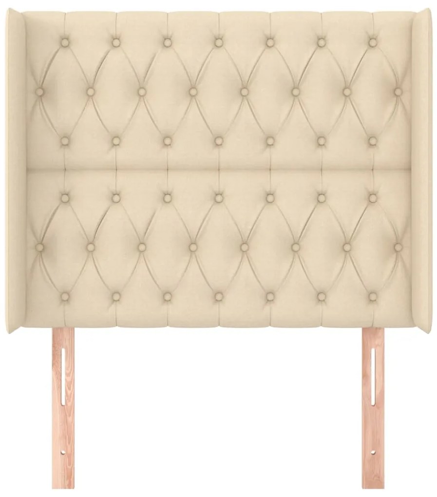 vidaXL Κεφαλάρι με Πτερύγια Κρεμ 103x16x118/128 εκ. Υφασμάτινο