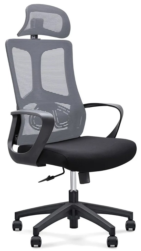 Πολυθρόνα Διευθυντή BF8600 Γκρι/Μαύρο Ύφασμα Mesh 62x68x114/124cm