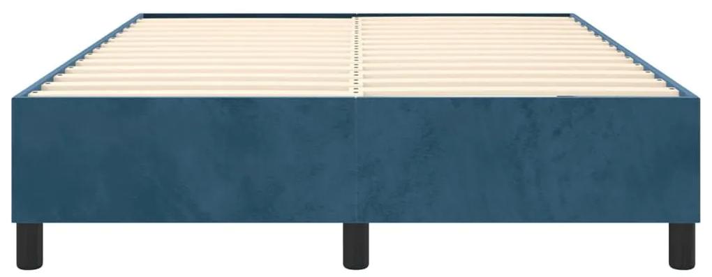 Πλαίσιο Κρεβατιού Boxspring Σκούρο Μπλε 140x200 εκ. Βελούδινο - Μπλε