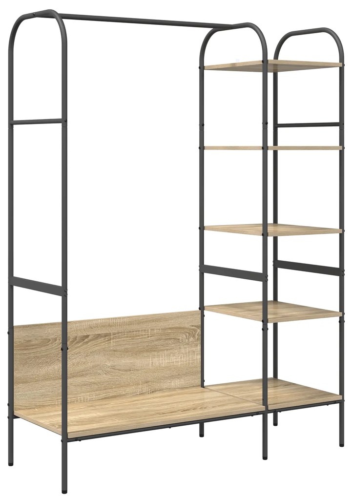 vidaXL Ράφι Ρούχων με Ράφια Sonoma Oak 120x44x160 εκ. Επεξεργασμένο Ξύλο