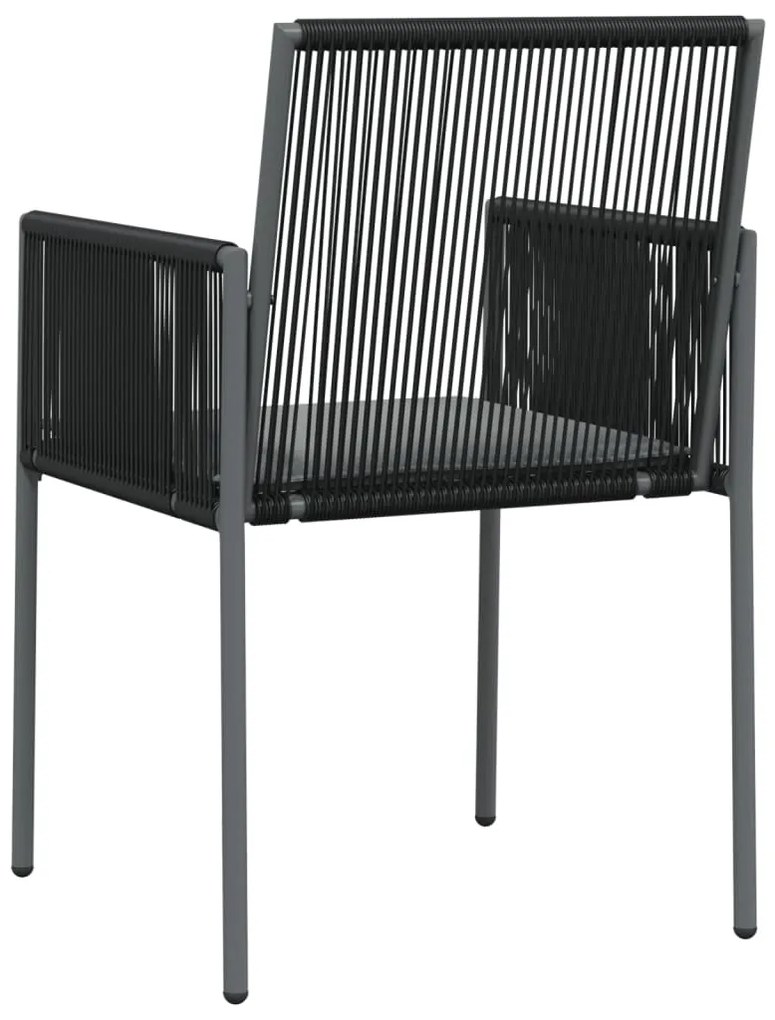 vidaXL Καρέκλες Κήπου 4 τεμ. Μαύρο 54x60,5x83,5 εκ Συνθ. Ρατάν&Μαξιλ.