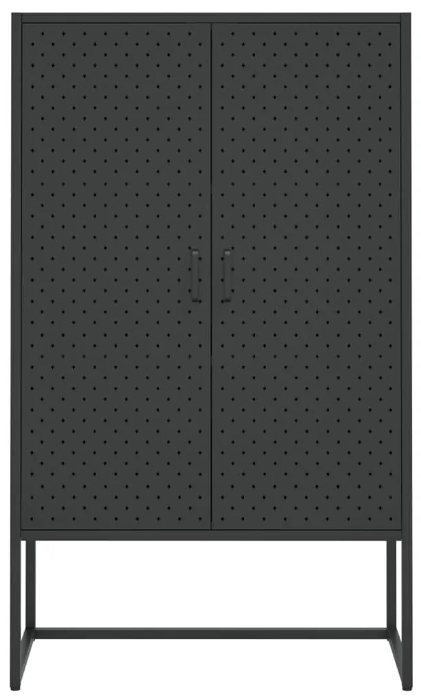 vidaXL Ντουλάπι Μαύρο 80 x 35 x 135 εκ. από Ατσάλι