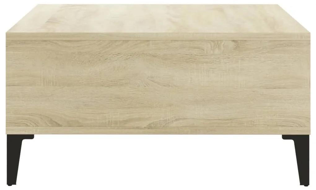 Τραπεζάκι Σαλονιού Λευκό/Sonoma Δρυς 60x60x30 εκ. Μοριοσανίδα - Λευκό