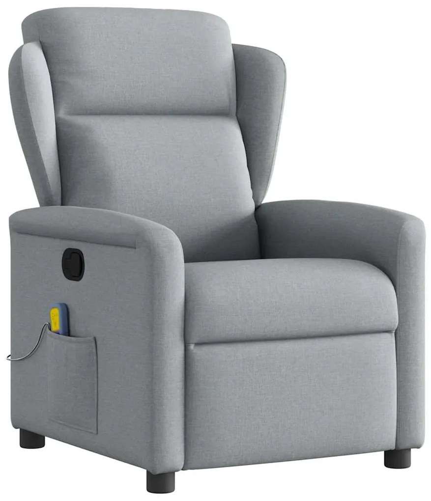 Πολυθρόνα Μασάζ Ανακλινόμενη Ανοιχτό Γκρι Υφασμάτινη