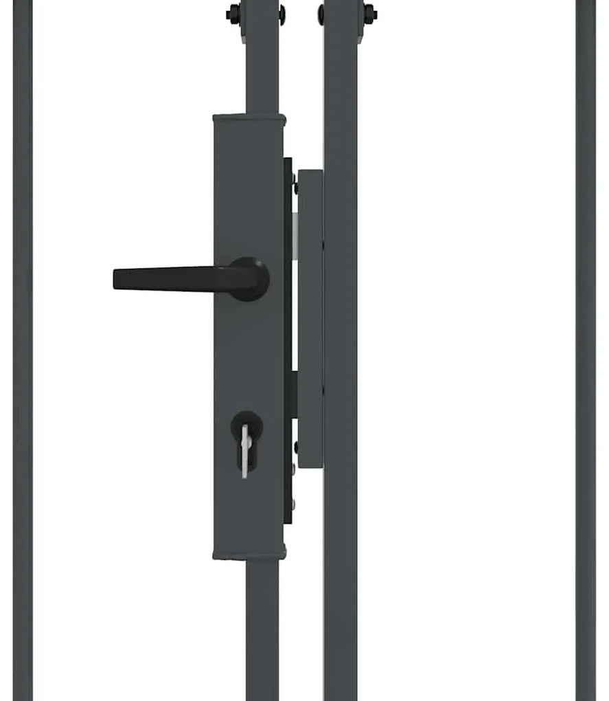 vidaXL Πύλη Κήπου με Καμπύλη Κορυφή Γκρι 400 x 100 cm Ατσάλι