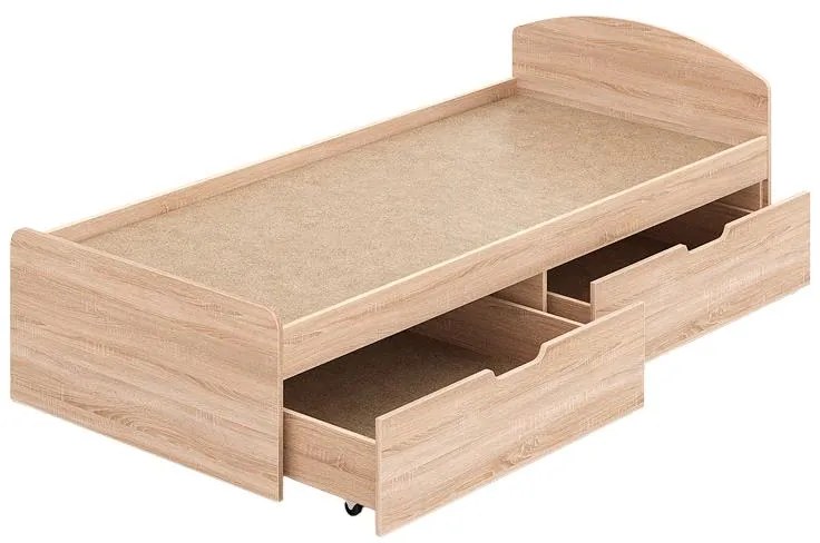 Κρεβάτι Regan με συρτάρια σε oak απόχρωση 90x200εκ 94.4x204.2x65 εκ.