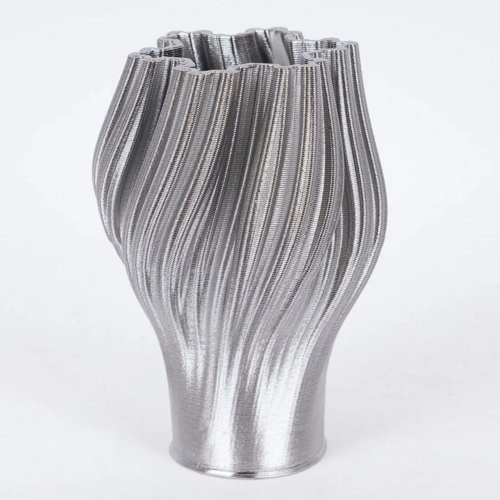 Βάζο Πορσελάνινο 3D 752-21095 15,5x15,5x22cm Silver Estheti Home Porcelain