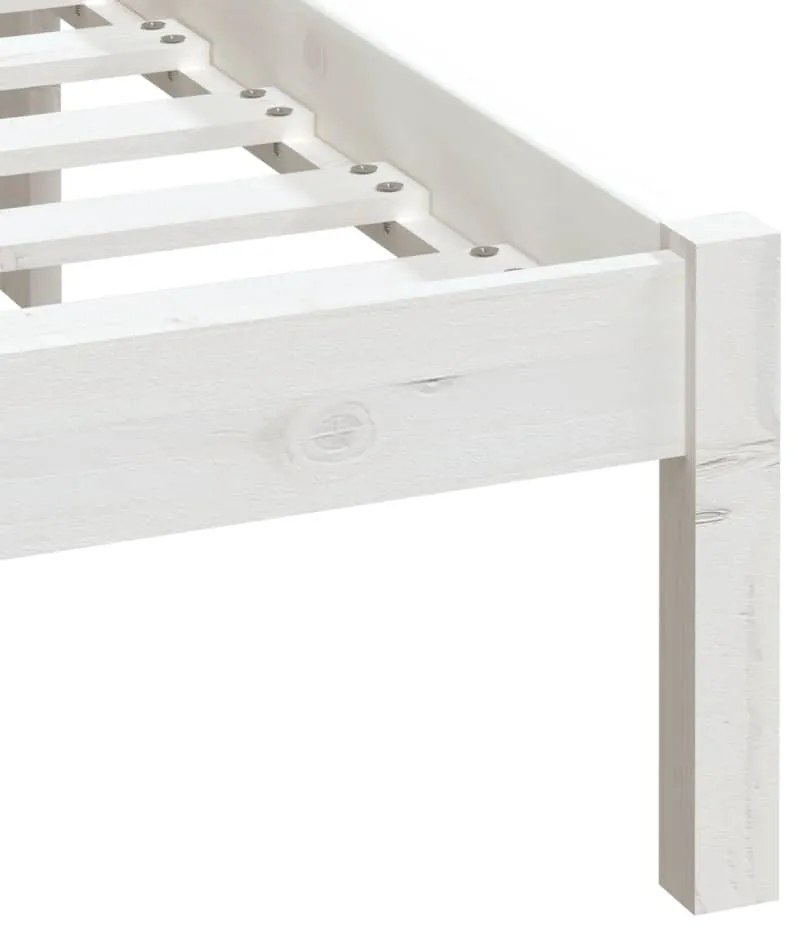 vidaXL Πλαίσιο Κρεβατιού Λευκό 200 x 200 εκ. από Μασίφ Ξύλο Πεύκου