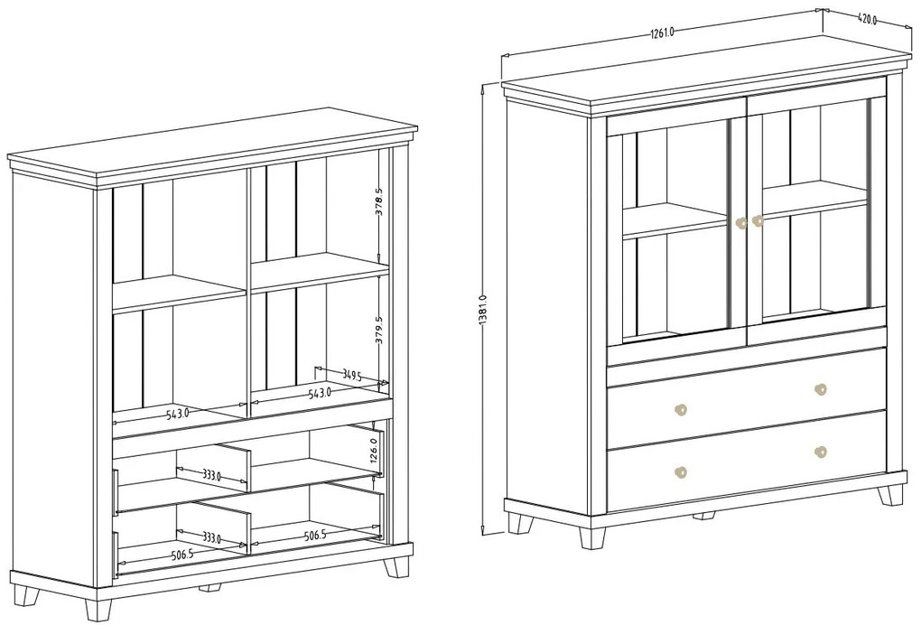 Βιτρίνα Capel mini-Prasino