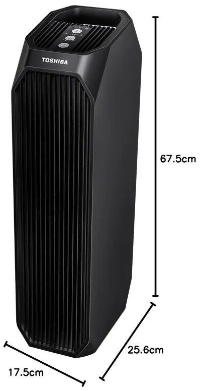 Καθαριστής αέρα Toshiba CAF-Z45FR, 20 m2, 54 W, 228 m3/h, 3 λειτουργίες, ιονισμός, HEPA, 32 dB, Μαύρο