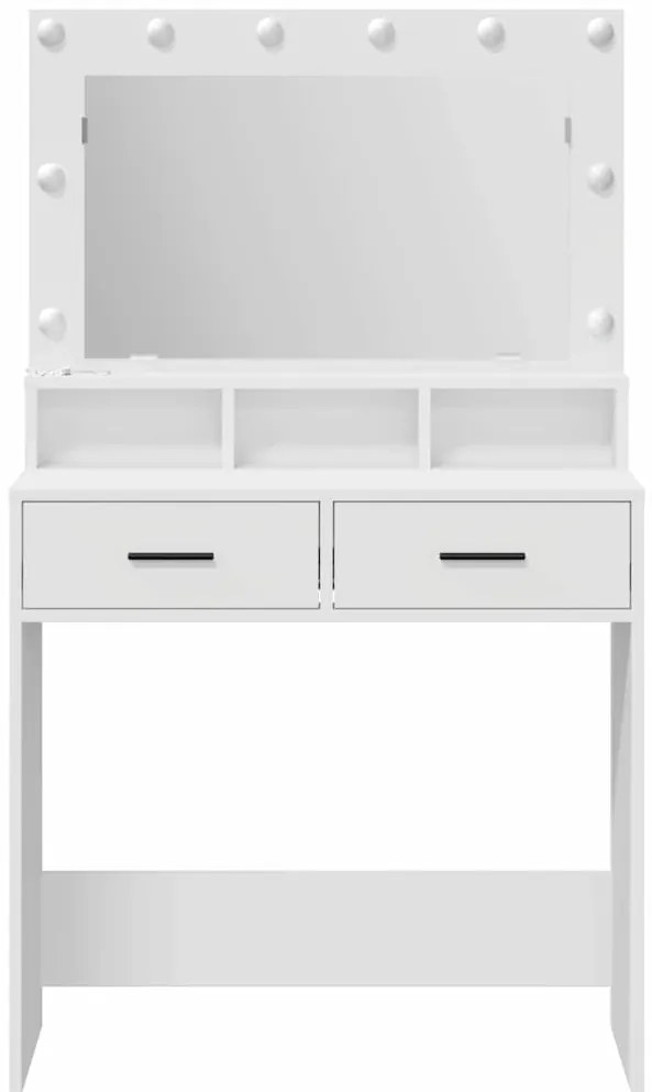 vidaXL Κομοδίνο με συρτάρι Λευκό 79 x 41 x 135 εκ Επεξεργασμένο ξύλο