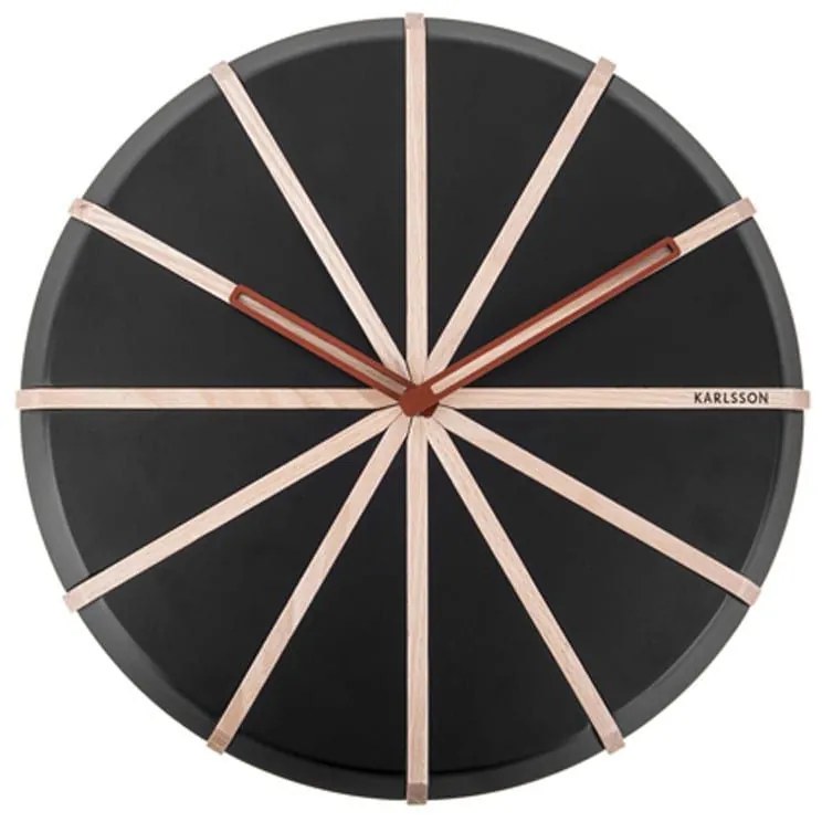 Ρολόι Τοίχου Lines KA5829 D.35cm Black-Natural Karlsson Wood