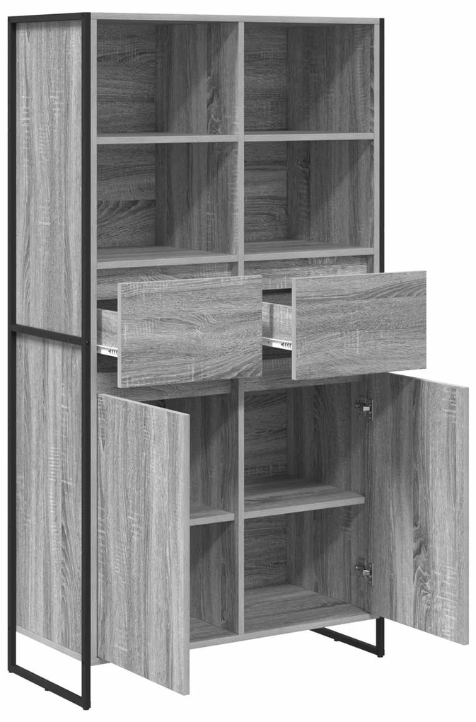 vidaXL Πλαϊνό γραφείο 2 pcs Γκρίζο Σονομα 81 x 36 x 150.5 εκ.