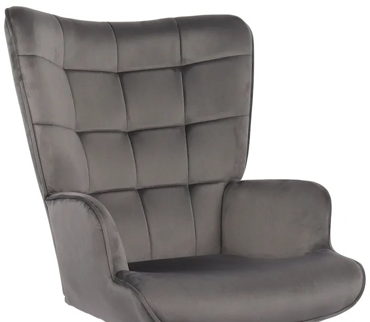 Καρέκλα γραφείου διευθυντή Lobima pakoworld περιστρεφόμενη ανθρακί βελούδο 71x68x104εκ