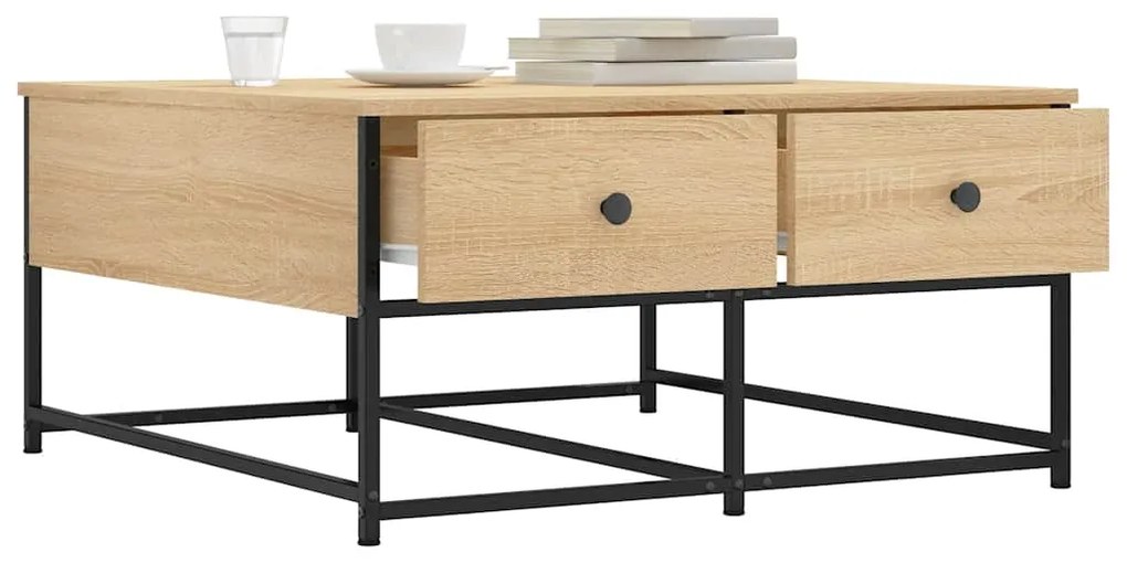 vidaXL Τραπεζάκι Σαλονιού Sonoma Δρυς 80x80x40 εκ. Επεξεργασμένο Ξύλο