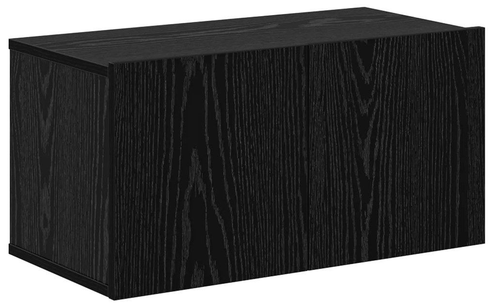 vidaXL Τηλεοπτική Κάβα Τοίχου 4 pcs Μαύρη δρυς 200 x 30 x 30 cm
