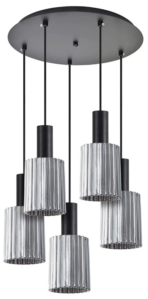 Φωτιστικό Οροφής Πολύφωτο Homelighting 77-8488 Black/Smoked