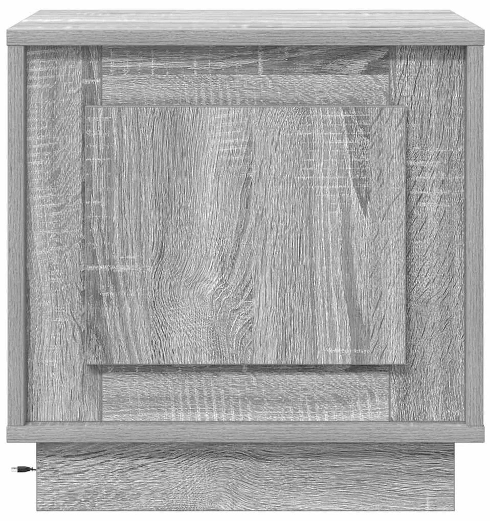 vidaXL Κομοδίνο με Γκρι 44 x 34.5 x 45 εκ Επεξεργασμένο ξύλο