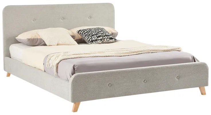 Intrahome Κρεβάτι διπλό Restel Intrahome ύφασμα γκρι-μπεζ 160x200εκ | SKU: INTRAPA-380111124