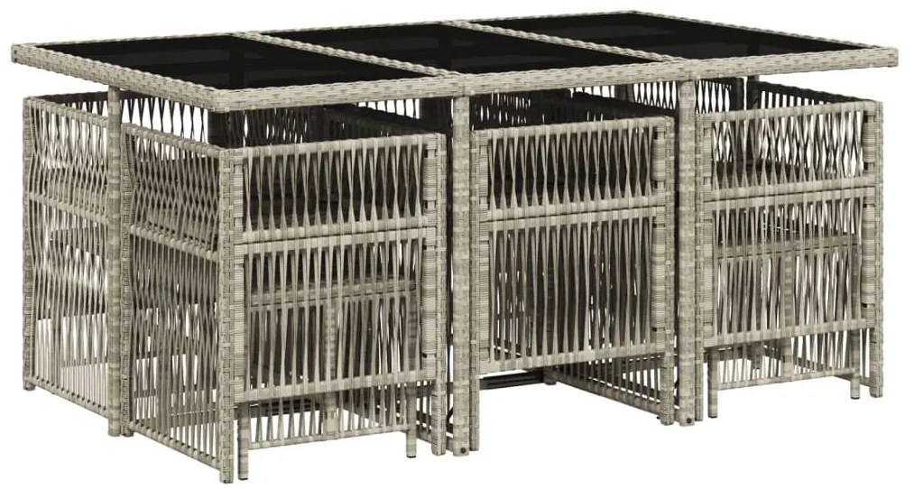 vidaXL Σετ Τραπεζαρίας Κήπου 11 τεμ. Αν. Γκρι Συνθ. Ρατάν με Μαξιλάρια