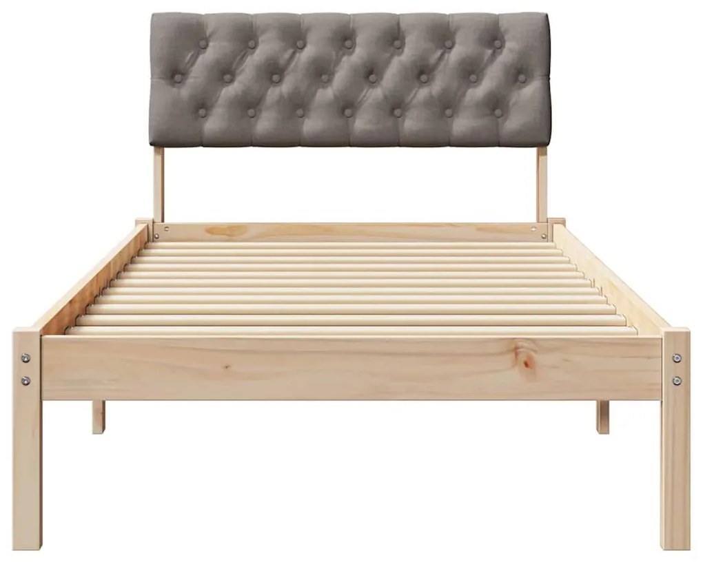 vidaXL Σκελετός Κρεβατιού Καφέ και ταμπά 90 x 190 cm Μασίφ ξύλο πεύκου