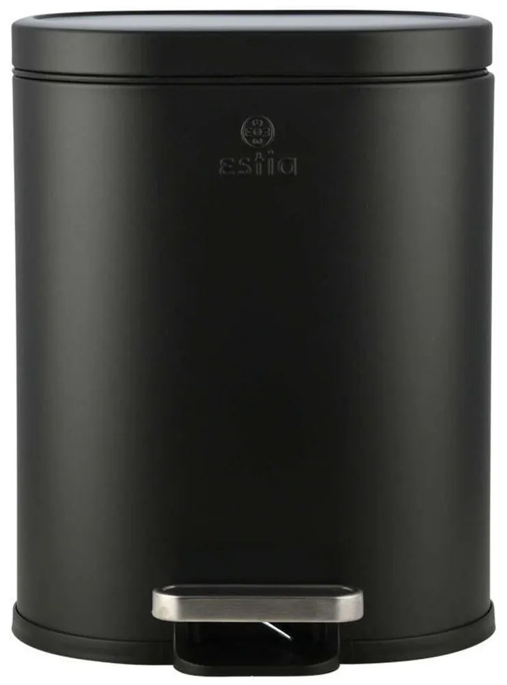 Κάδος Απορριμμάτων Ovoid Soft Close 02-21436 24,4x21,5x29,4cm 6lt Black Estia Metal