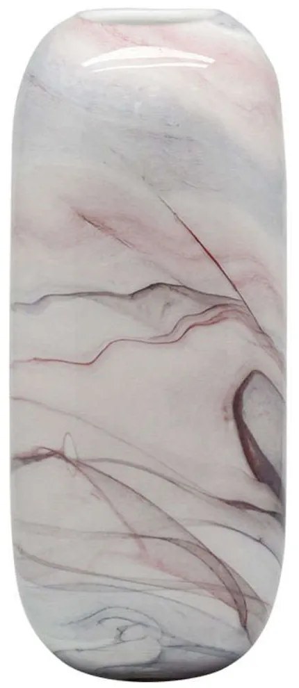 Βάζο Φυσητό Marble Effect 15-00-23926 16x11,5x35,5cm Multi Marhome Glass