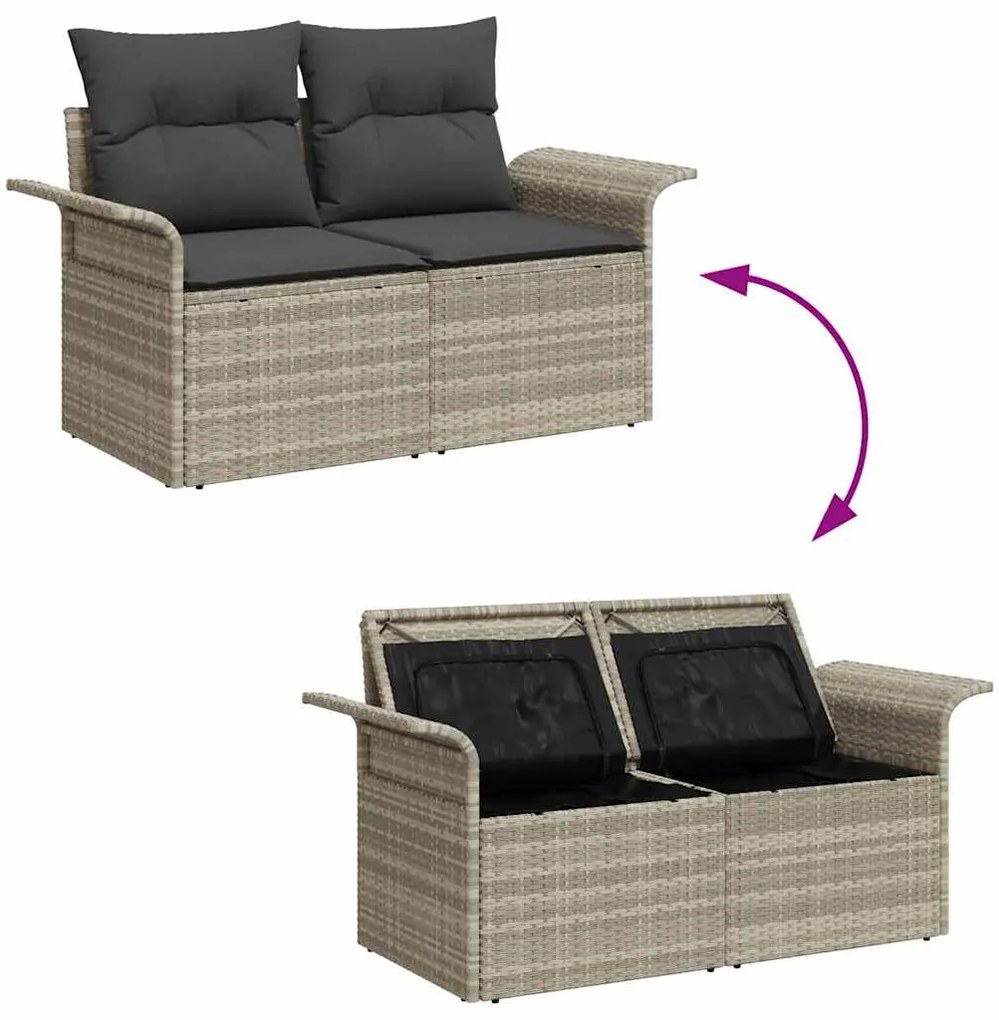 vidaXL Σετ Καναπέ Κήπου 11 pcs Ανοιχτό γκρι 100 x 55 x 73 εκ