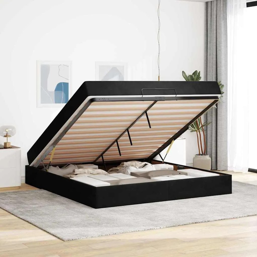 vidaXL Σκελετός Κρεβατιού Μαύρο 180 x 200 cm Βελούδο