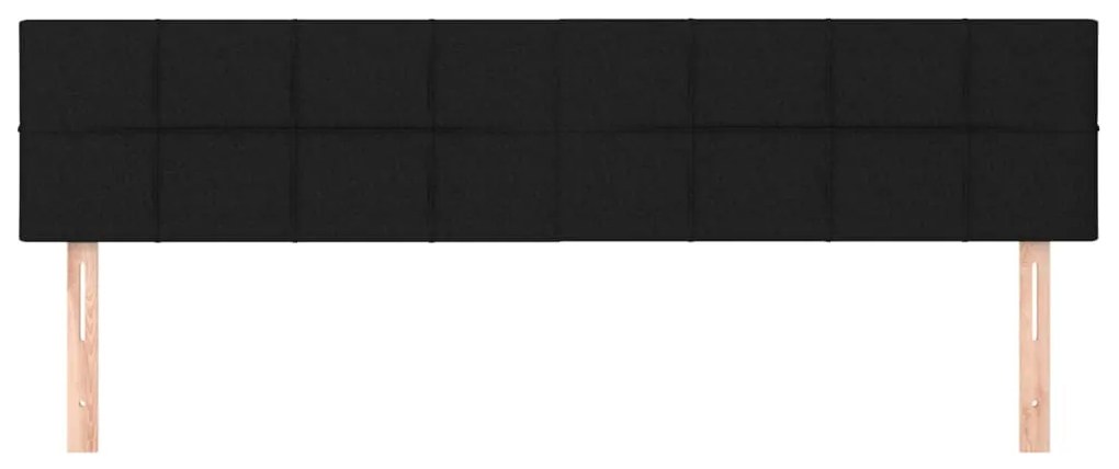 vidaXL Κεφαλάρια Κρεβατιού 2 τεμ. Μαύρα 80 x 5 x 78/88 εκ. Υφασμάτινο