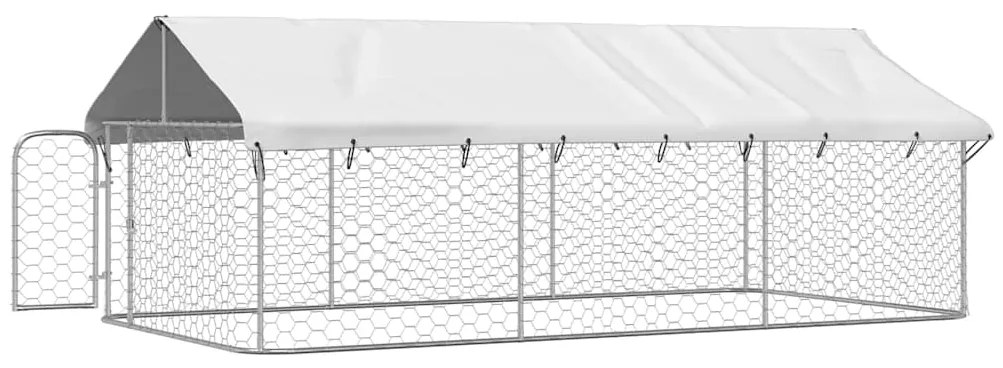 vidaXL Κλουβί Σκύλου Εξωτερικού Χώρου 400 x 200 x 150 εκ. με Στέγαστρο