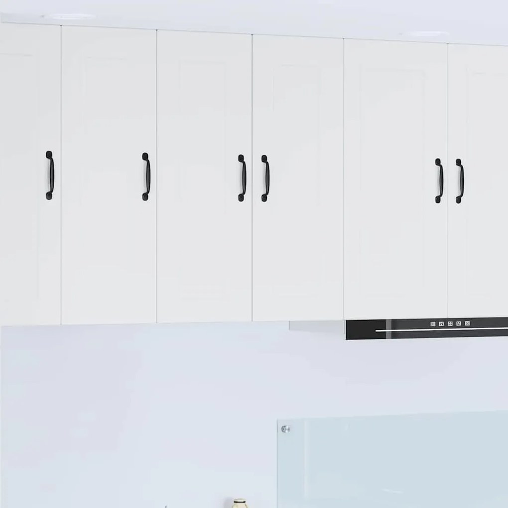 Κρεμαστό ντουλάπι κουζίνας με ράφι 2 pcs Υψηλής γυαλάδας λευκό