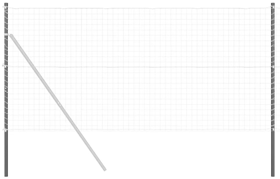 vidaXL Στύλος Περιφράξεων 12 pcs Γκρι Ατσάλι με Επικάλυψη Πούδρας