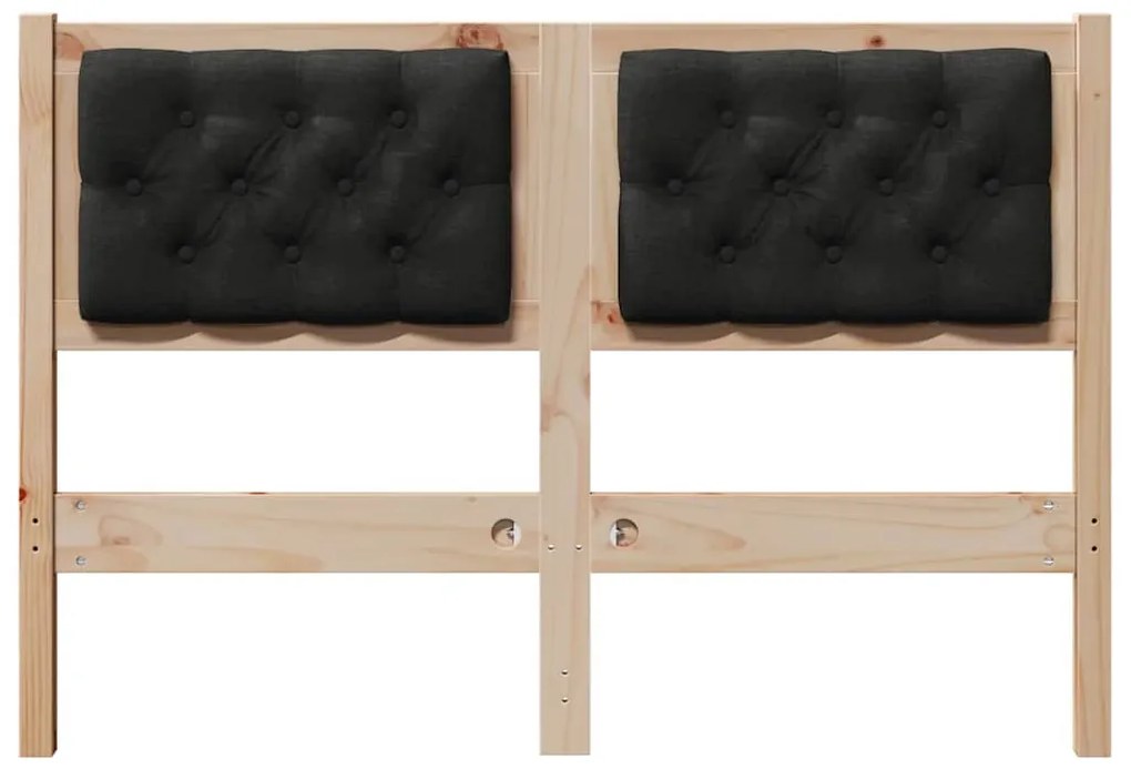 vidaXL Κεφαλάρι Άλλο Καφέ και μαύρο 135 cm Μασίφ ξύλο πεύκου