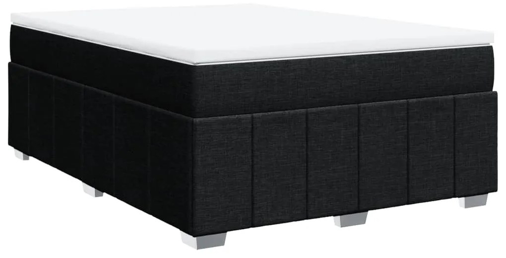 vidaXL Κρεβάτι Boxspring με Στρώμα Μαύρο 160x200 εκ. Υφασμάτινο