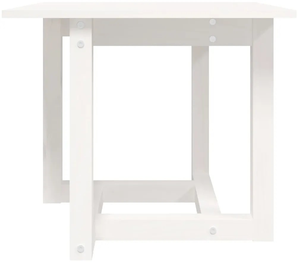vidaXL Τραπεζάκι Σαλονιού Λευκό 50 x 50 x 45 εκ. από Μασίφ Ξύλο Πεύκου