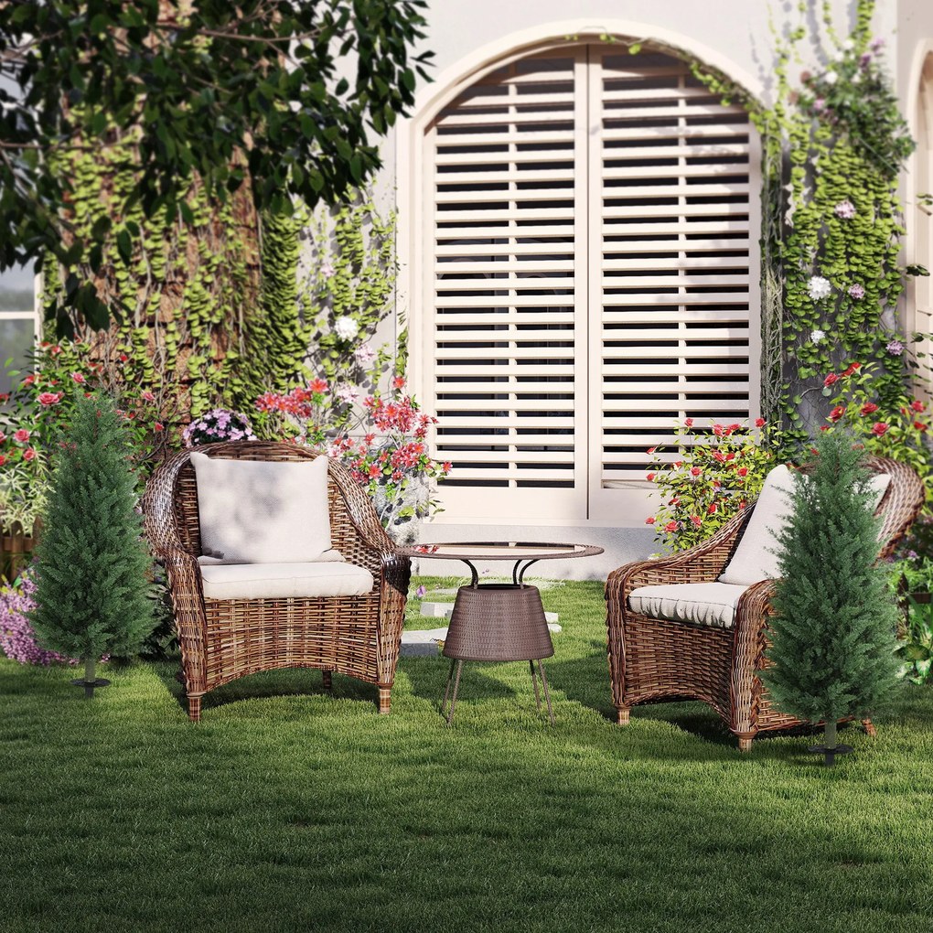 HOMCOM Σετ 2 Τεχνητών Φυτών, Τεχνητές Κυπαρίσσια με 831 Φύλλα το καθένα, Πολυχρηστικά, Πράσινο