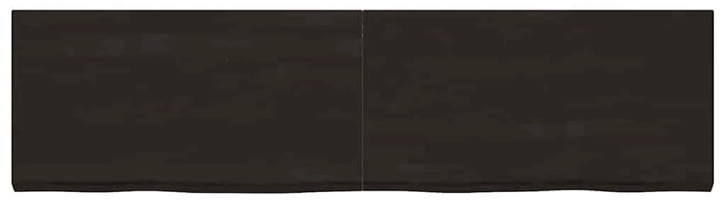 vidaXL Ράφι Τοίχου Σκούρο Καφέ 220x60x(2-6) εκ. Επεξ. Μασίφ Ξύλο Δρυός