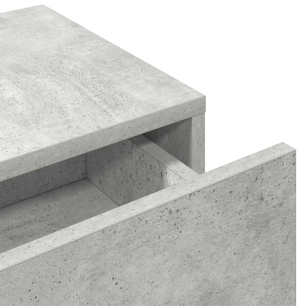 Ράφι τοίχου με συρτάρια Γκρι μπετόν 100x36x19 cm Ξύλο μηχανής 859989
